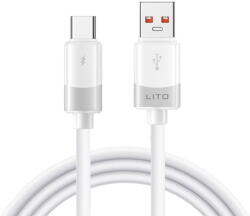 Lito Cablu de Date Fast cu Mufe USB, Type-C, 60W - Lito Liquid Silicone (LD07) - White (KF2355204) - vexio
