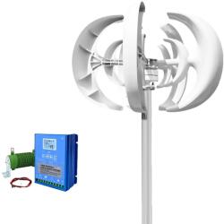 Szélenergia generátor, kimenet, függőleges tengelyes kialakítás, üvegszálas lapátok, LCD vezérlővel, 5000 W, 48 V