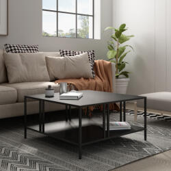 PremiumXL en. casa Dohányzóasztal Kumlinge 40x80x80 cm fekete