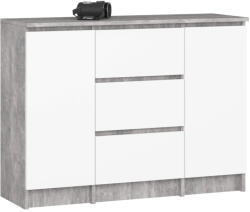 AKORD K100 Modern Komód Laminált Beton-Fehér