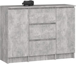 AKORD K100 Beton Komód 2 Ajtós 3 Fiókos