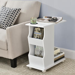 PremiumXL en. casa Dohányzóasztal AANF-8347 gurulós fehér