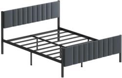 ASIR GROUP Fém kétszemélyes ágy LUNOR 160 x 200 cm antracit, 200 kg teherbírás 837WST1163 (AS3248)