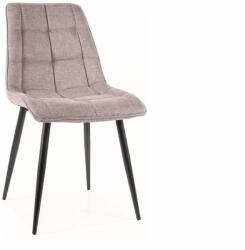 SIGNAL MEBLE Chic Brego Elegáns Étkezőszék Szürke Szövet Fekete Fém Vázzal