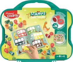 Maped Creativ Nyomdázó készlet, foglalkoztató füzettel, bőröndben, MAPED CREATIV "Stamps", dinoszaurusz 907091 (907091)
