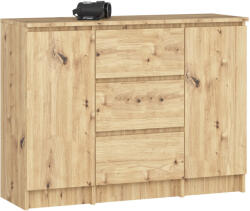 AKORD K100 Artisan Tölgy Komód 2 Ajtós 3 Fiókos