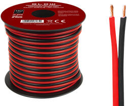 BLOW Hangszórókábel 2x2, 50 mm fekete/piros 25 m (73-347)