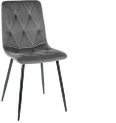 SIGNAL MEBLE Tom Velvet Luxus Étkezőszék Bársony Szürke Rombusz Mintás