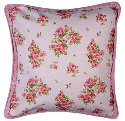 Clayre & Eef Párnahuzat 40X40cm, 100% Pamut, Sweet Roses - fizz