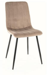 SIGNAL MEBLE Alan Velvet Bársony Étkezőszék Sötétbézs Fekete Vázzal