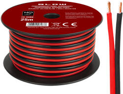 BLOW Cablu pentru difuzoare 2x4, 00 mm negru/roșu 25 m (73-348-)