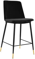 King Home Diego Bárszék Fekete Velúr Arany Díszítéssel