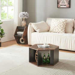 PremiumXL en. casa Dohányzóasztal szett Molde 2 darabos fekete/diófa hatású