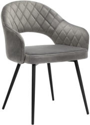 SONGMICS Modern Bársony Étkezőszék Karfás Fémvázas Szürke