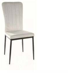 SIGNAL MEBLE Vigo Bluvel Világosszürke Bársony Étkezőszék Fekete Fém Vázzal