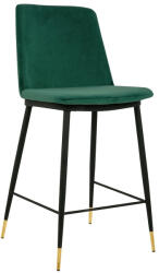 King Home Diego Bárszék Zöld Bársony Arany Lábvéggel