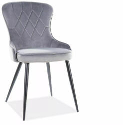 SIGNAL MEBLE Lotus Elegance Bársony Étkezőszék Szürke Rombusz Mintával