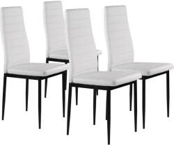 Bravolo 4 db Étkezőszék Garnitúra, Nappali, Eco-Leather, Ergonomikus Háttámlával, Fehér Színben