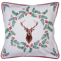 Clayre & Eef Párnahuzat 40X40cm, Pamut, Holly Christmas - fizz