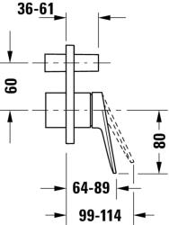 Duravit Wave kád és zuhany csaptelep süllyesztett arany WA4210008034 (WA4210008034)