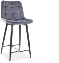 Signal Chic H-2 Bárszék Velvet Szürke Kárpitozott Fémvázas