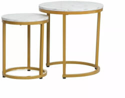 Signal Hola Luxus Márvány Dohányzóasztal Szett Arany Vázzal