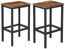 VASAGLE Ipari Bárszék Szett Lábtartóval Rusztikus Barna