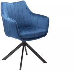 SIGNAL MEBLE Azalia Velvet Forgó Bársony Étkezőszék Tengerészkék Fekete Vázzal