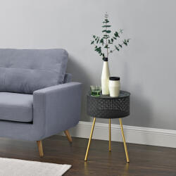 PremiumXL en. casa Dohányzóasztal 50 x 35 cm Forshaga fekete/arany