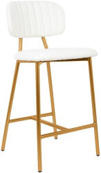 King Home Fabiola Bárszék Bouclé Fehér Arany Vázzal