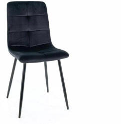SIGNAL MEBLE Ivo Velvet Fekete Bársony Étkezőszék Fém Vázzal