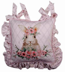 Clayre & Eef Párnahuzat Kötős 40X40cm, 100% Pamut, Flower Easter Bunny