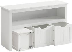 VASAGLE Játéktároló Gyerekeknek, Tárolódoboz Kerekekkel, 102x60x30 cm, Fehér