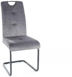 SIGNAL MEBLE Axo Velvet Szürke Bársony Étkezőszék Fekete Fém Vázzal