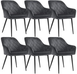 SONGMICS LDC088G01 Luxus Bársony Étkezőszék Szett Karfával Szürke - fizz