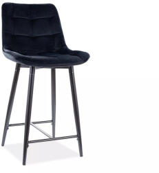Signal Chic H-2 Velvet Bárszék Fekete Bársony Kárpitozással