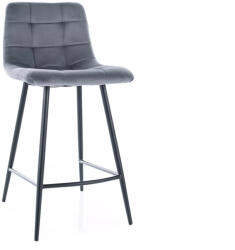 Signal Mila H-2 Bársony Bárszék Szürke Fém Vázzal