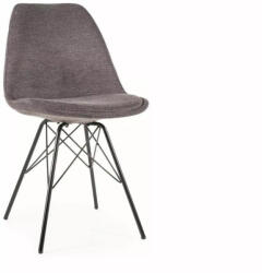 SIGNAL MEBLE Ken Brego Modern Étkezőszék Szövet Sötétszürke Fém Vázzal
