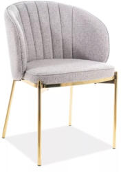 SIGNAL MEBLE Prado Elegance Szövet Étkezőszék Szürke Arany Bordázott