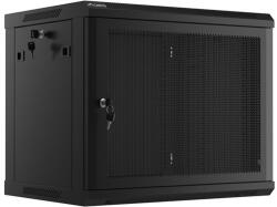 Lanberg 19" fali rack szekrény 9U/600X450 perforált ajtó, lapraszerelt, fekete (WF01-6409-23B) - mzona
