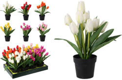  Művirág - Tulipán cserépben 22X30CM (317354300) (PE-8247)