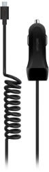 Astrum CC240 micro USB autós szivar töltő 1, 5M spirál kábellel + USB csatlakozóval 2, 4A fekete 12W