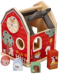 Adam Toys Fermă Sortator din Lemn cu Cuburi