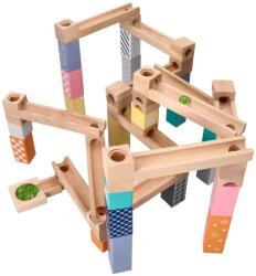 Adam Toys 53 darabos pasztell fa golyópálya