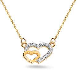 Heratis Forever Gyémánt nyaklánc szívekkel, sárga arany BSBR123