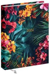 Realsystem Zsebnaptár REALSYSTEM 2 Day B/6 kétnapos álló fehér lapos Tropical 2026 (5441-67) - robbitairodaszer