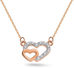 Heratis Forever Gyémánt nyaklánc szívekkel, rózsa arany BSBR123R
