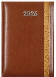 Alisca Határidőnapló ALISCA Rebel varrott B/5 heti fehér lapos barna 2026 (250604/VB) - robbitairodaszer