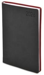 TopTimer Határidőnapló TOPTIMER Madeira M021 A/5 napi fehér lapos fekete-bordó 2026 (T021M-032) - robbitairodaszer