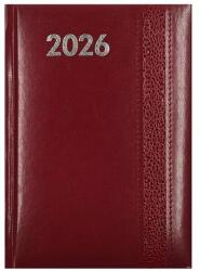 Alisca Határidőnapló ALISCA Rebel varrott B/6 napi fehér lapos bordó 2027 (260602/VBO) - robbitairodaszer